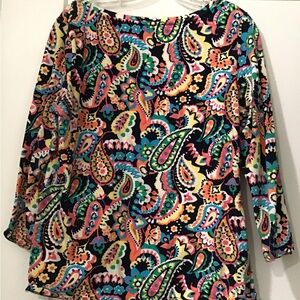 Colorful Paisley Women's Top 3/4 sleeves